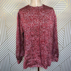 Diane von Furstenberg‎ Vintage Red Print Blouse